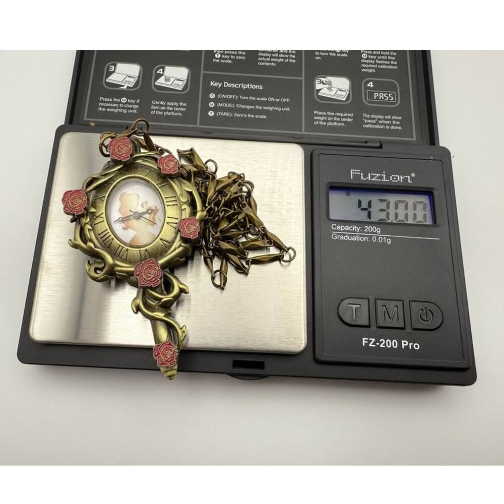 Disney Beauty And The Beast Rose Clock Necklace |… - image 4